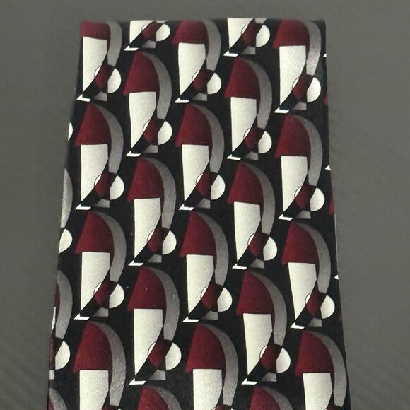 Mosaic Men's Silk Tie Geometric Patterns Handmade 100% Silk - 4" x 58" - Picture 3 of 8